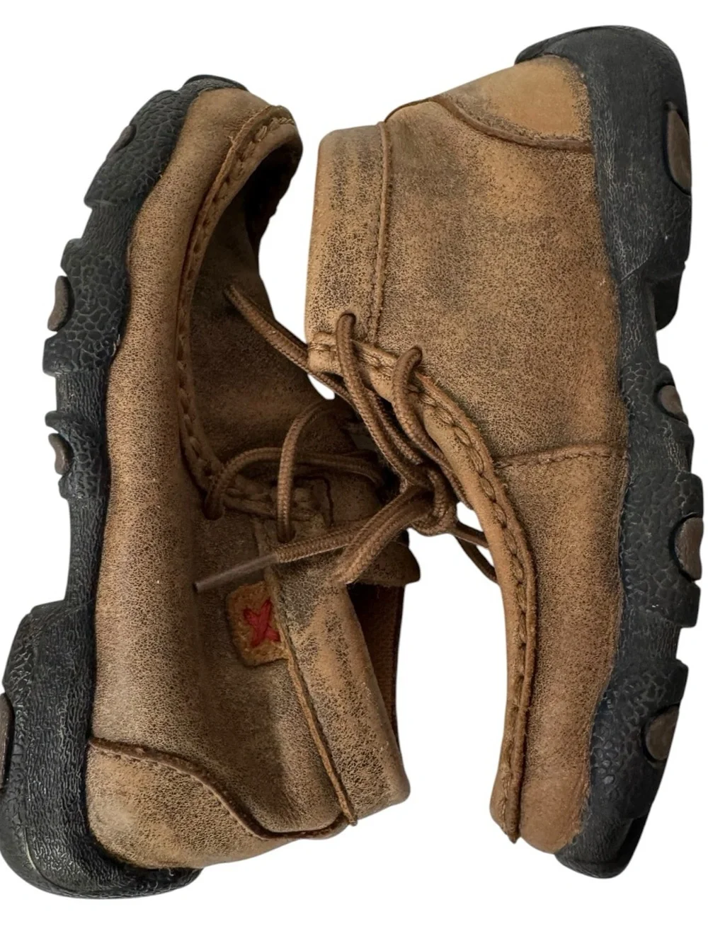 Twisted X Kids Bomber Chukka Driving Mocs Size 8.5M Brown Leather Moc Toe Shoes